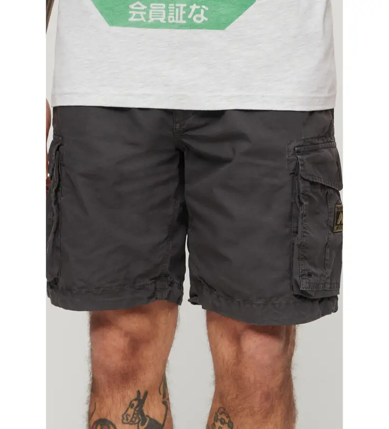 per uomo M7110435A Pantaloncini da paracadute neri leggeri (30), Nero, Casual, Cotone