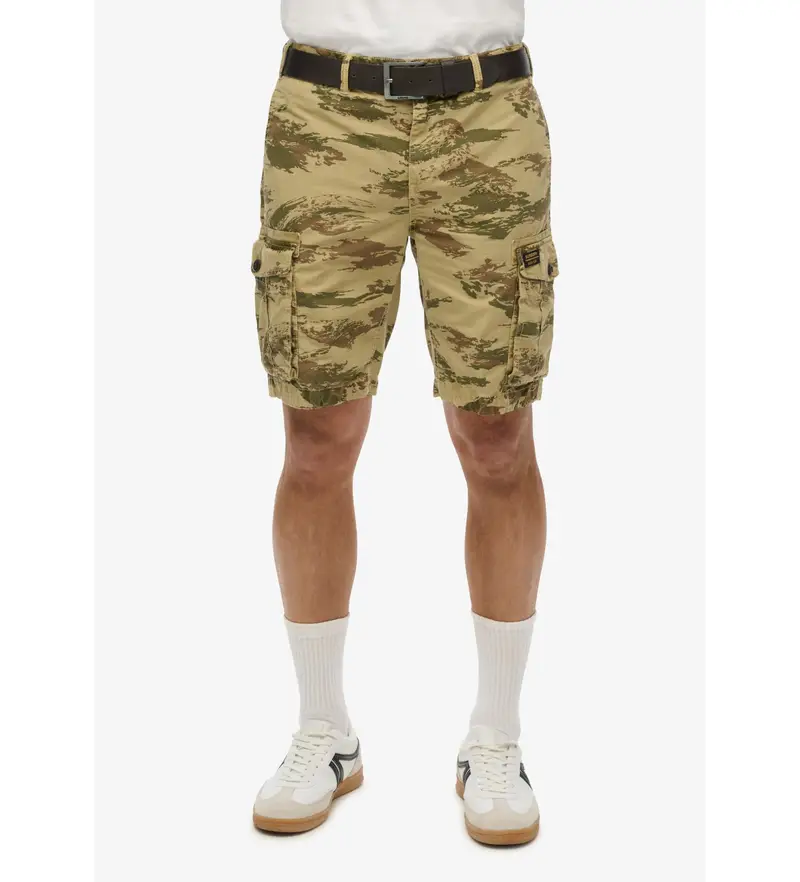 per uomo M7110435A Pantaloncini leggeri stile paracadute marroni (30), Marrone, Casual, Mimetico, Cotone