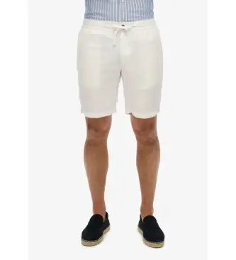 per uomo M7110455A Pantaloncini di lino del negozio White Merchant (S), Bianco, Casual