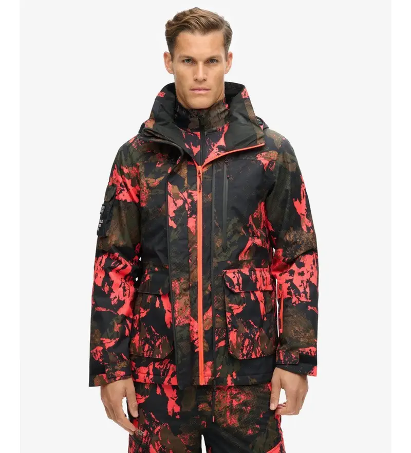 per uomo MS110178A Giacca arancione Ultimate Rescue (L), Casual, Sportivo, Mimetico, Neve, Polister riciclato, Sostenibile