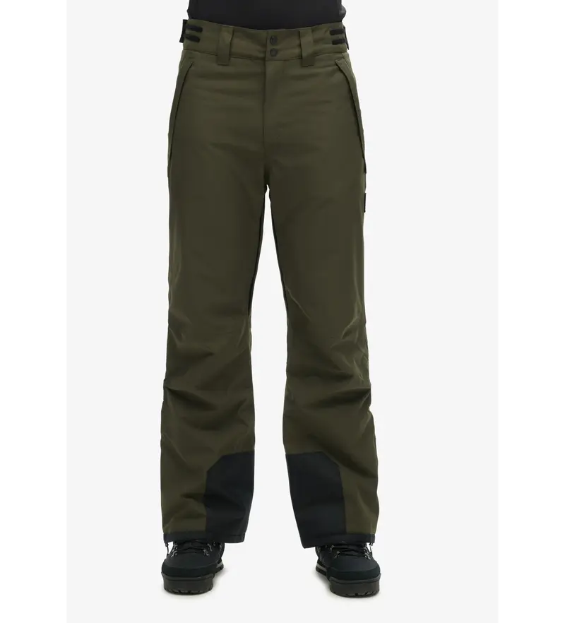 per uomo. MS110181A Pantaloni da sci lunghi Freestyle Core verdi (L), Sportivo, Verde, Neve, Polister riciclato, Sostenibile