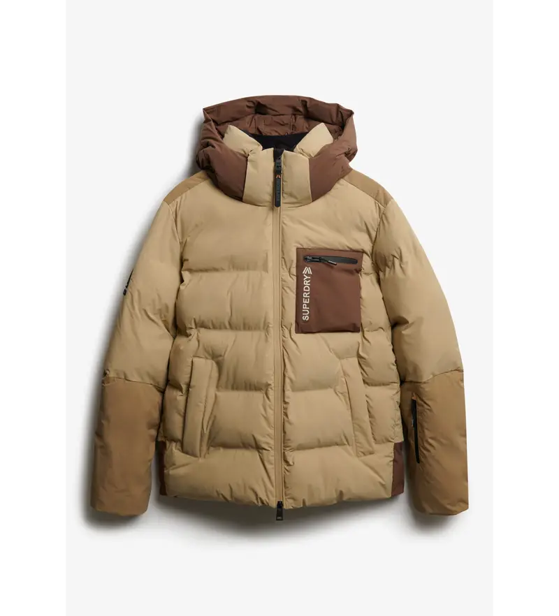 per uomo MS110189A Giacca sportiva da sci beige (M), Sportivo, Nylon, Neve, Polister riciclato, Sostenibile