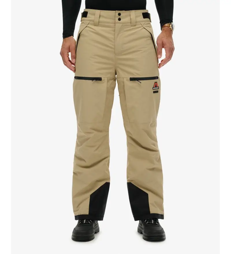 per uomo MS110193A Pantaloni da sci beige (L), Casual, Sportivo, Neve, Polister riciclato, Sostenibile