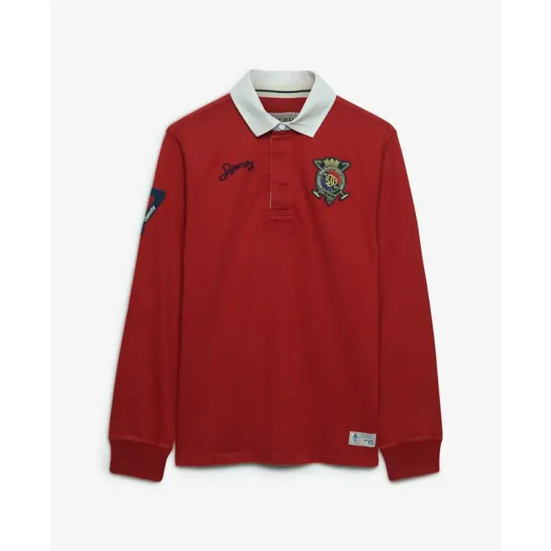 Polo a maniche lunghe con doppio emblema lungo Superdry