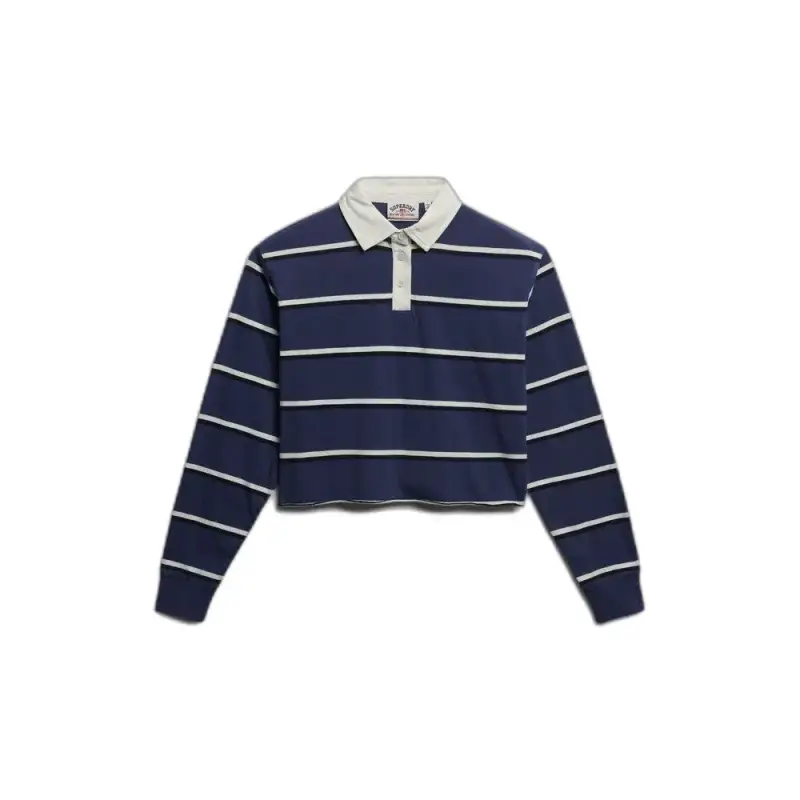 Polo donna a maniche lunghe Superdry Athletic Essentials Stripe
