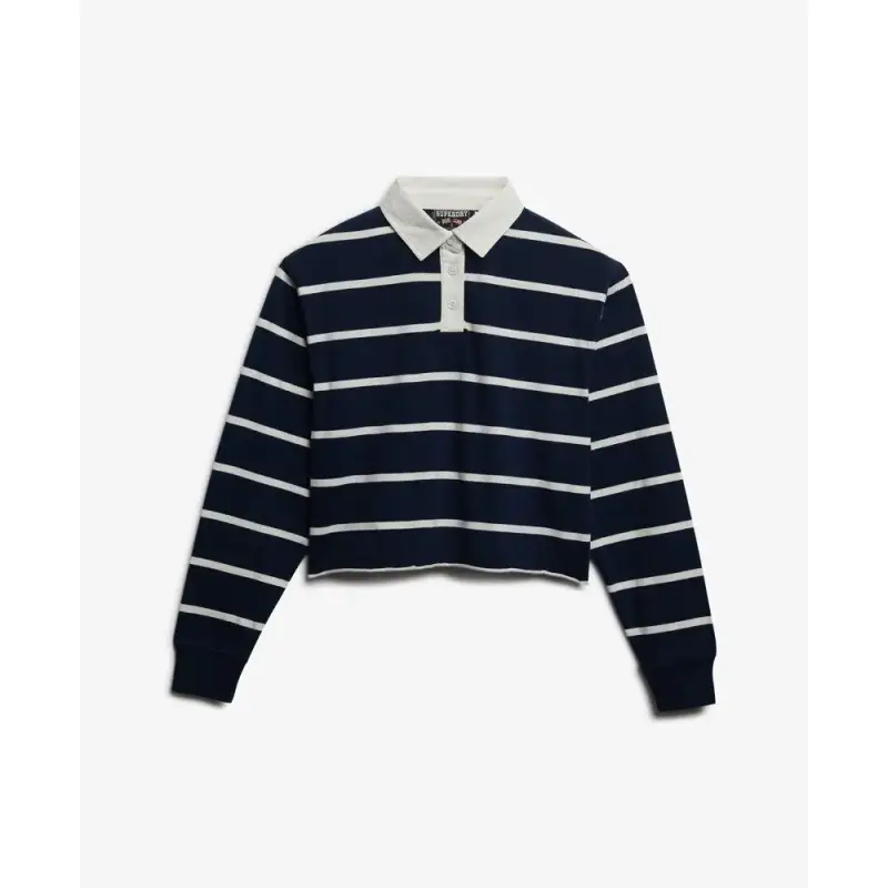 Polo donna a maniche lunghe Superdry Athletic Essentials Stripe