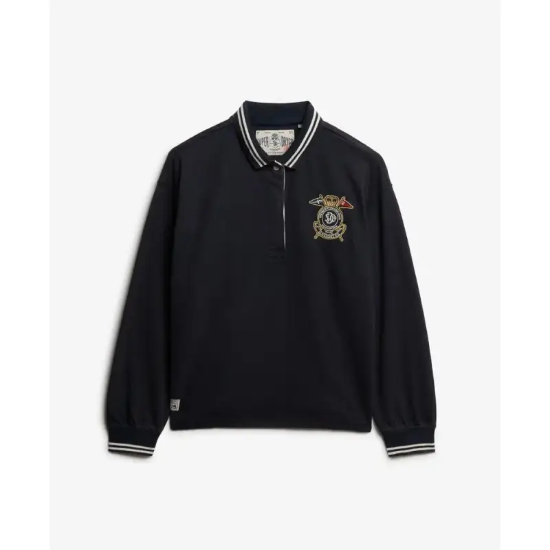 Polo donna a maniche lunghe Superdry Crest