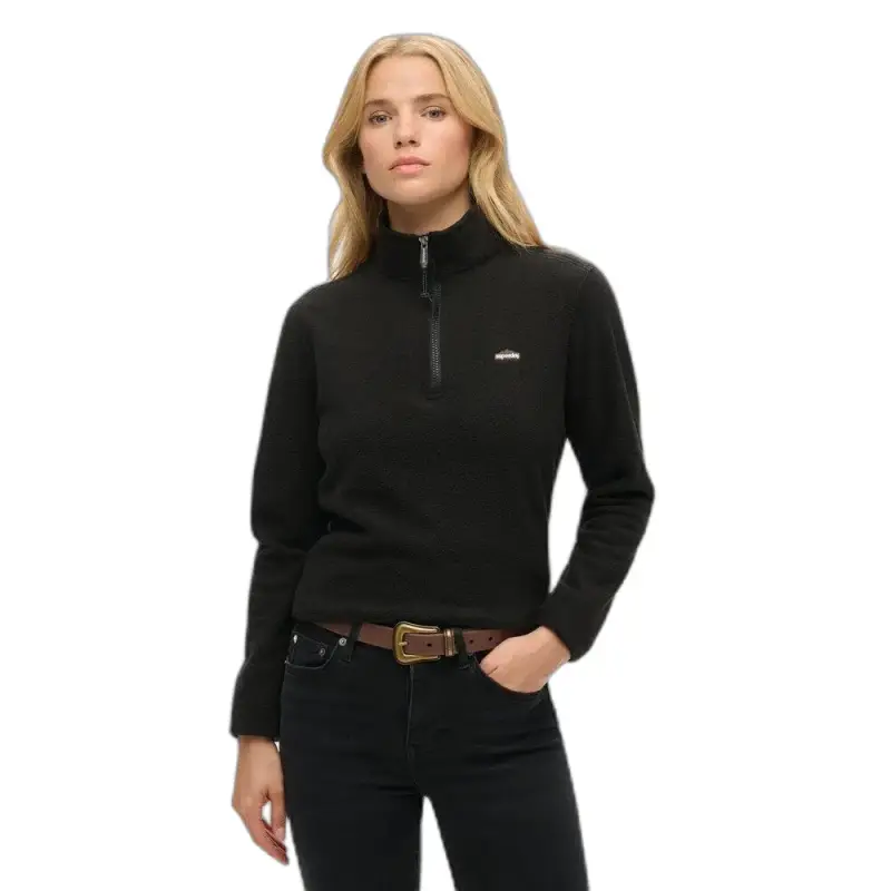 Polo in pile donna mezza zip Superdry