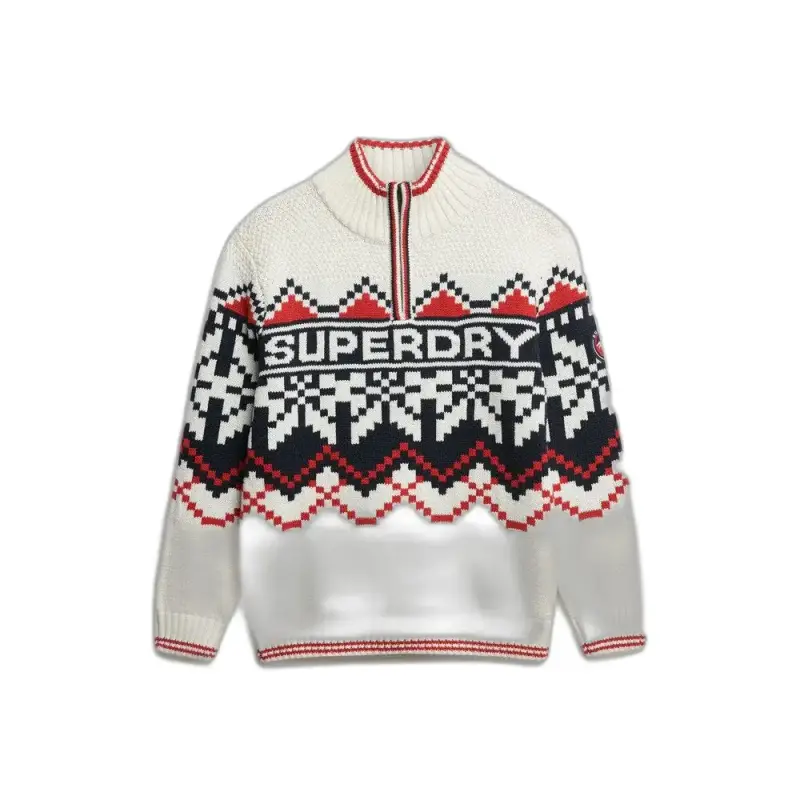 Pull con motivo intarsia e colletto a camionista donna Superdry
