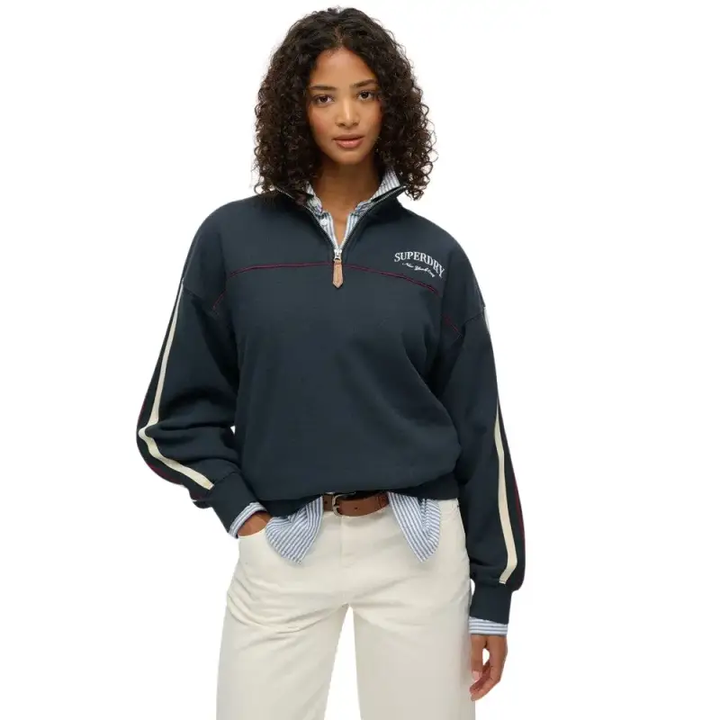 Pullover a collo tunisino donna Superdry Country Club Tape