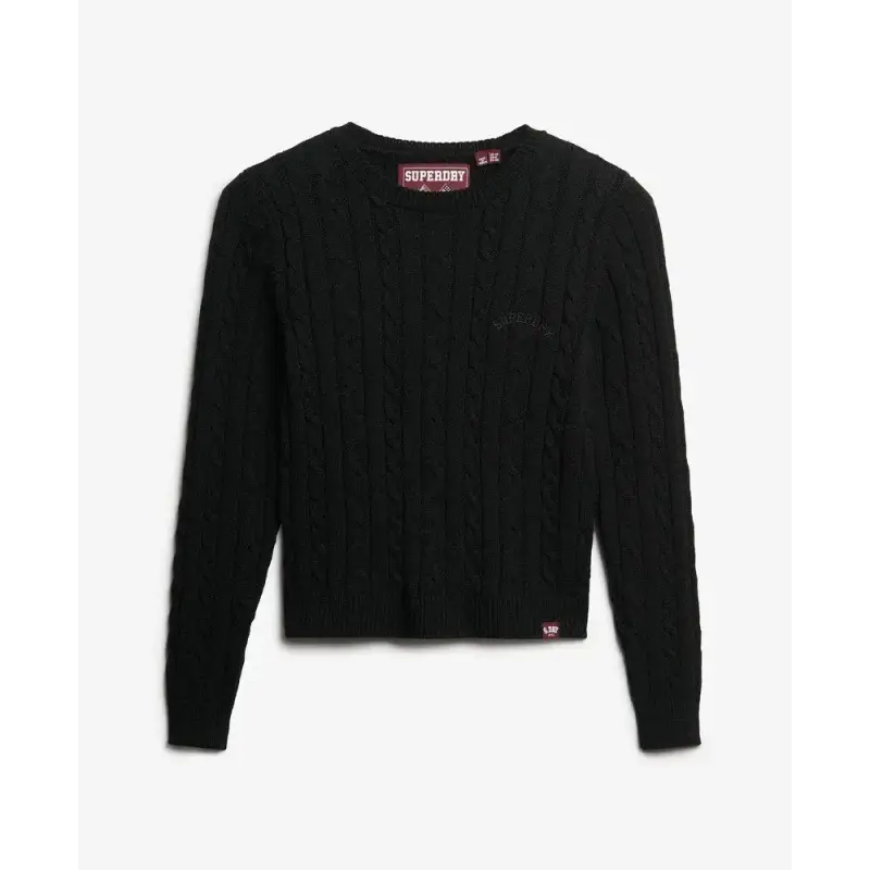 Pullover a torsioni fini essentials col tondo donna Superdry