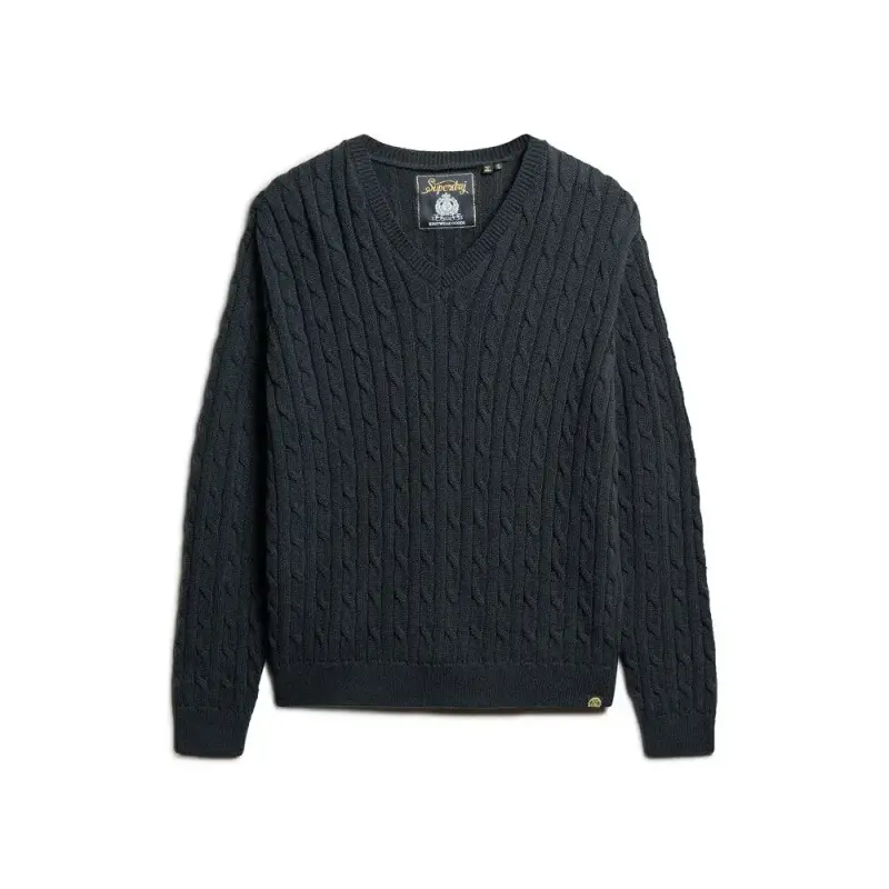 Pullover oversize a coste con scollo a V donna Superdry