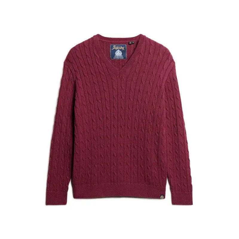 Pullover oversize a coste con scollo a V donna Superdry