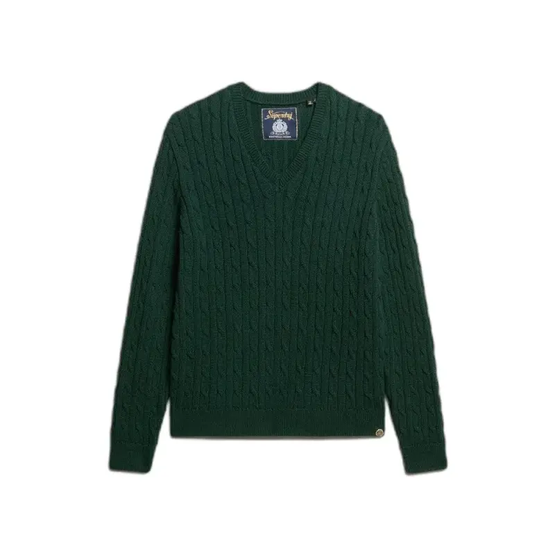 Pullover oversize a coste con scollo a V donna Superdry