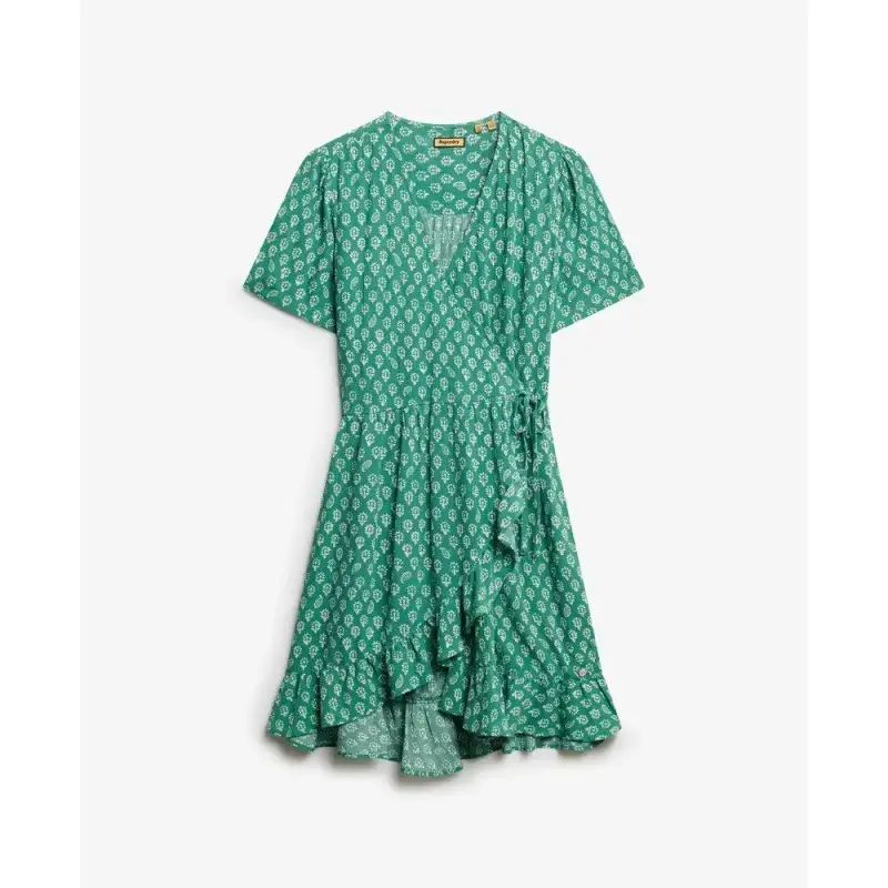 Robe portefeuille corta stampata donna Superdry