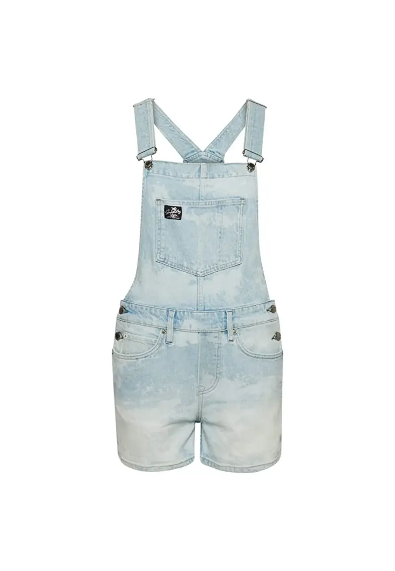 Salopette corta in cotone biologico Vintage - 38 / Celeste
