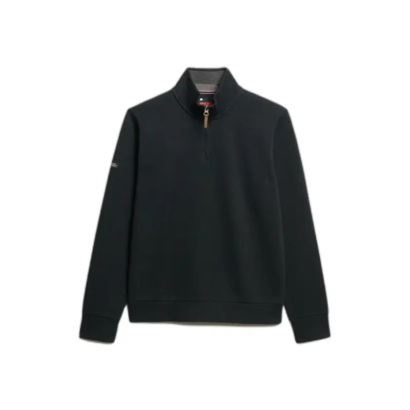 Sweatshirt in piqué con collet zip Superdry Core