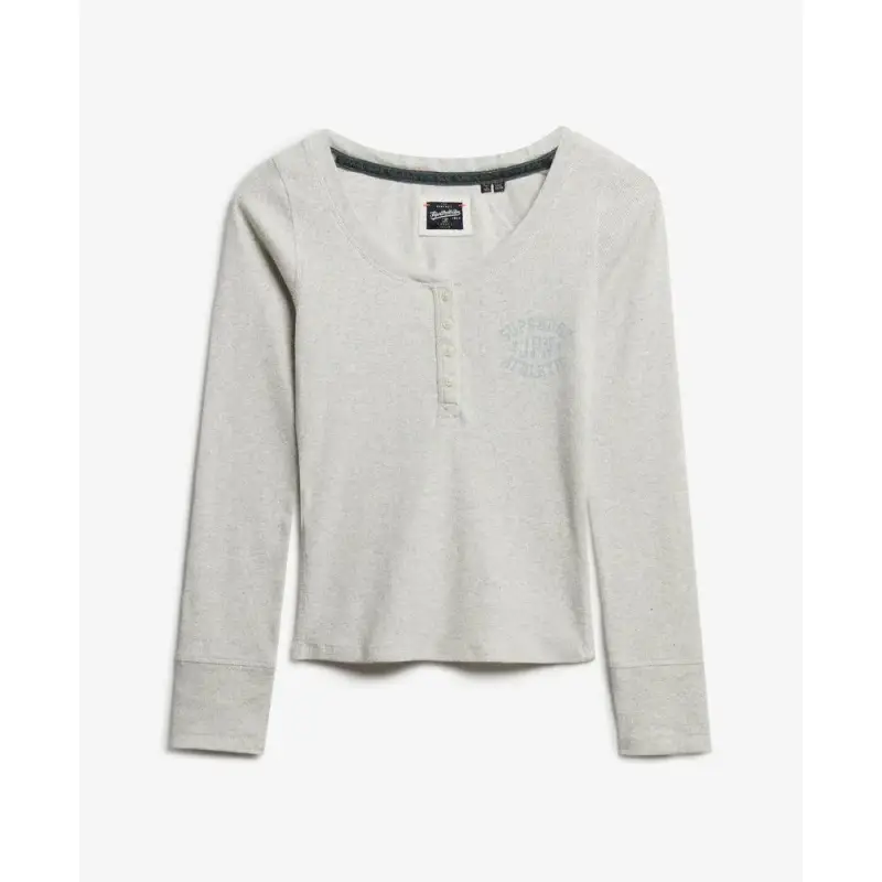 T-shirt a maniche lunghe con bottoni da donna Superdry Athletic