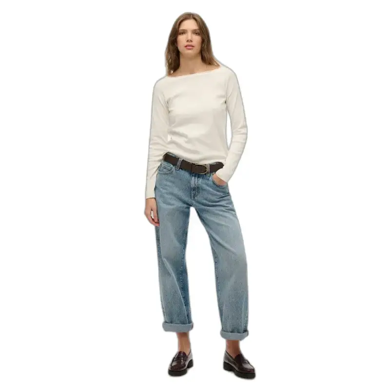 T-shirt a maniche lunghe spalle scoperte donna Superdry Bardot