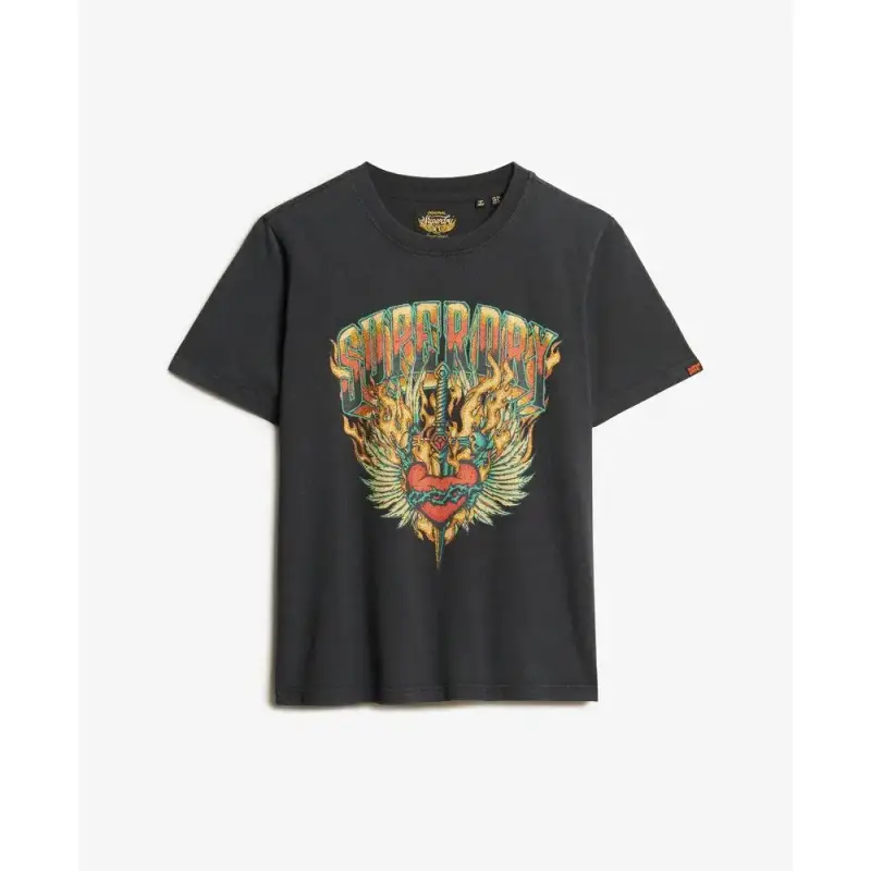 T-shirt casual da donna Superdry Biker Rock