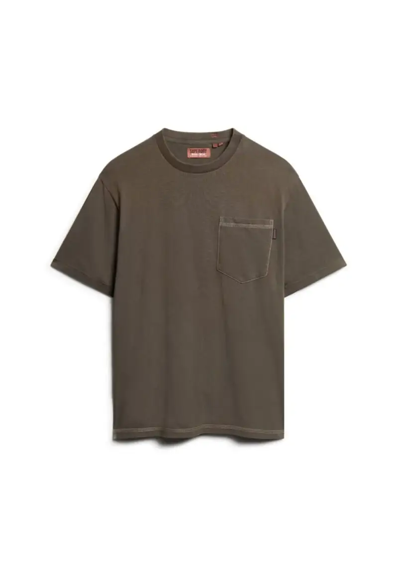 T-shirt con taschino e cuciture a contrasto 9Z0 - S / Marrone