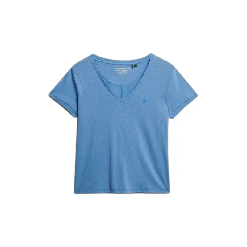 T-shirt da donna con scollo a V Superdry Slub Emb de Studios
