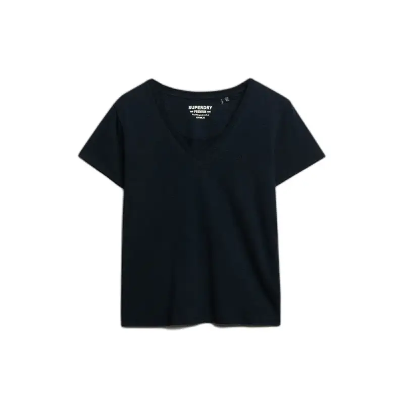 T-shirt da donna con scollo a V Superdry Slub Emb de Studios