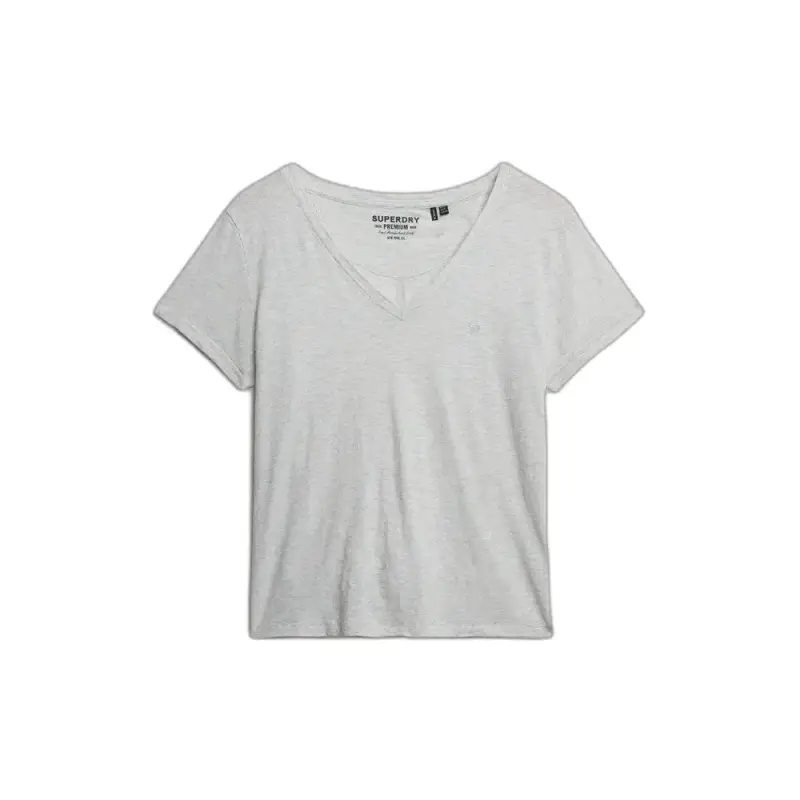 T-shirt da donna con scollo a V Superdry Slub Emb de Studios