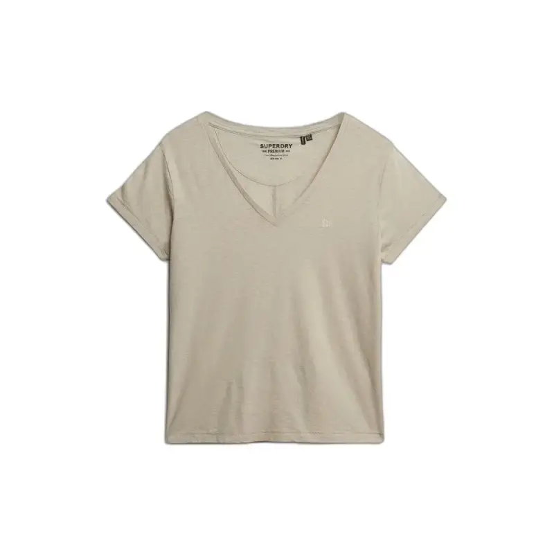 T-shirt da donna con scollo a V Superdry Slub Emb de Studios