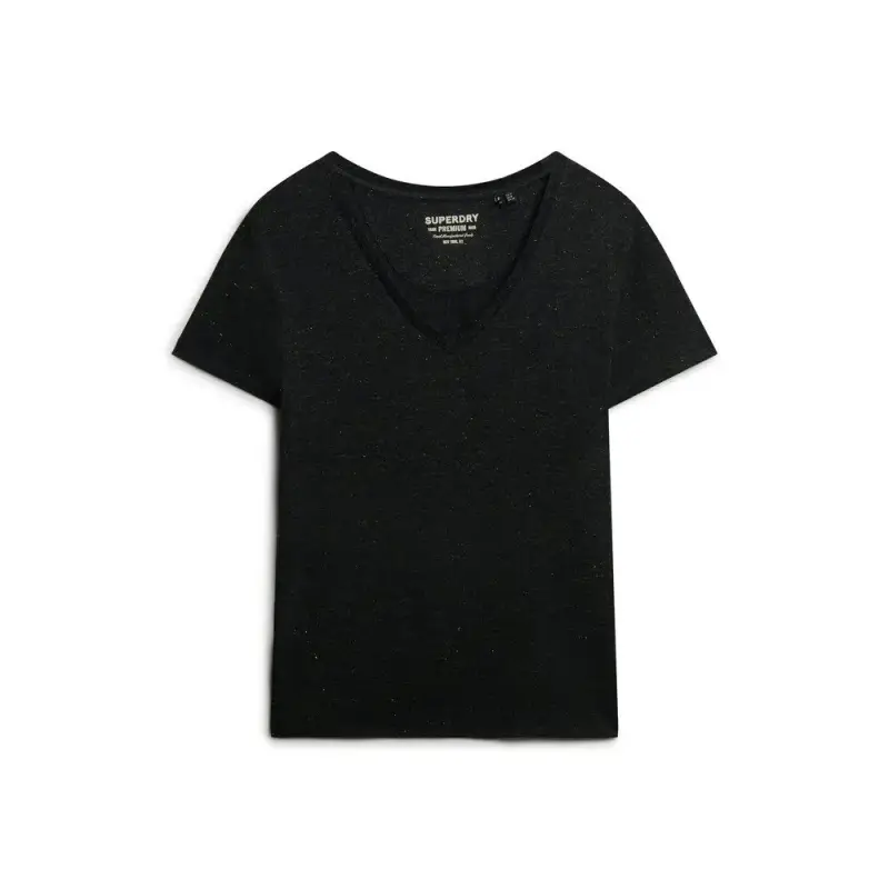 T-shirt da donna con scollo a V Superdry Slub Emb de Studios