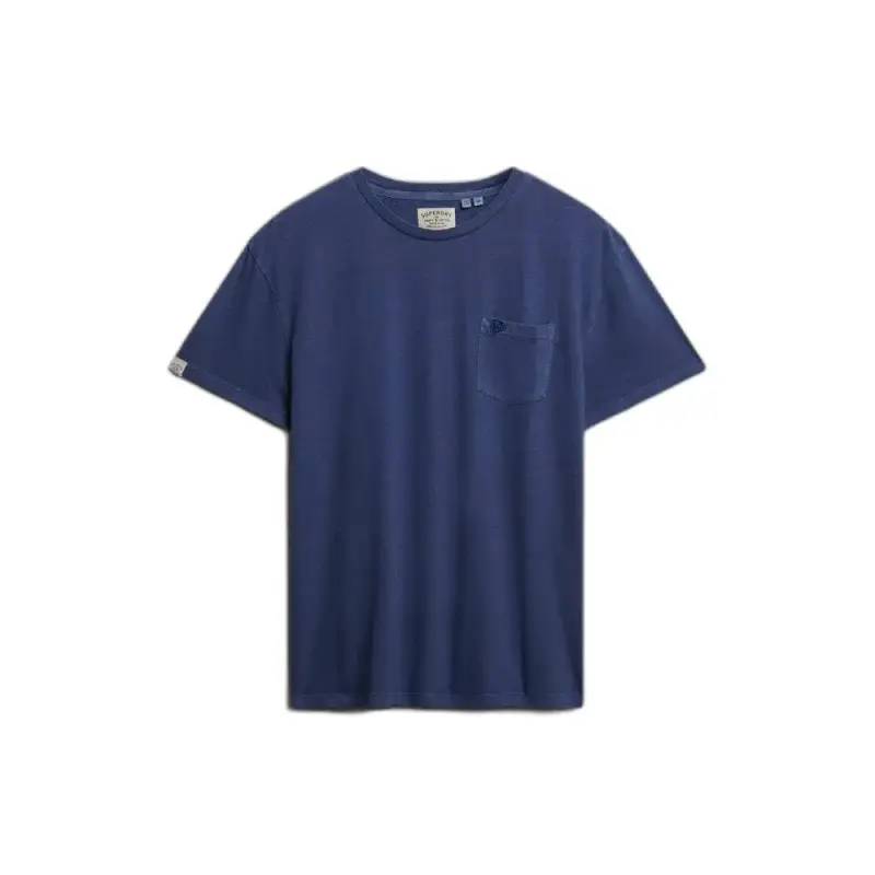 T-shirt in lino con tasca Superdry Classic