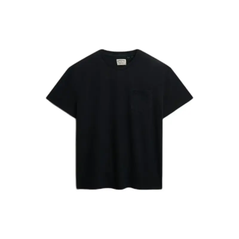 T-shirt in lino con tasca Superdry Classic