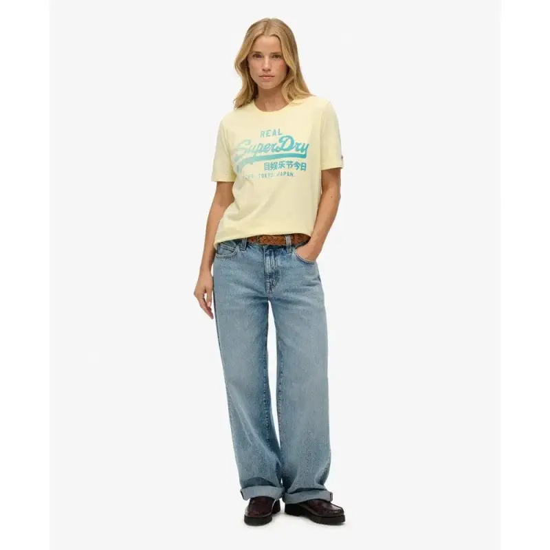 T-shirt lavata da donna Superdry Vintage Logo