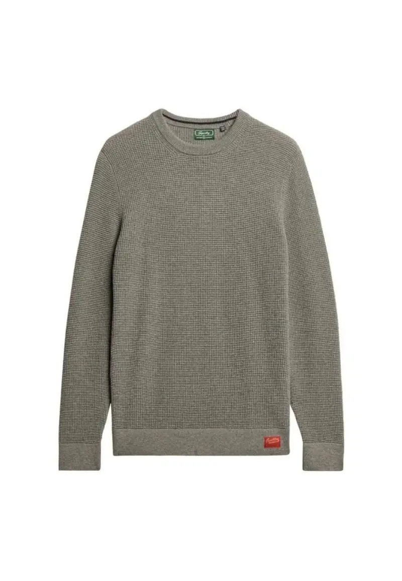 TEXTURED CREW KNIT JUMPER GREY - S / Grigio