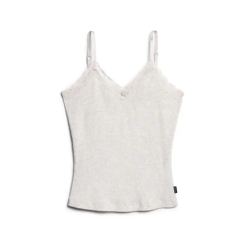 Top corto con bordo in pizzo donna Superdry Essential