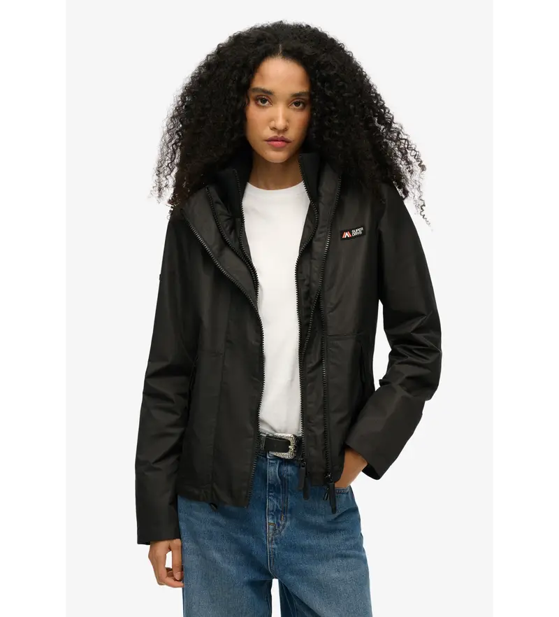 unisex. W5011850A Giacca antivento con cappuccio da montagna nera (XS), Nero, Casual, Poliestere