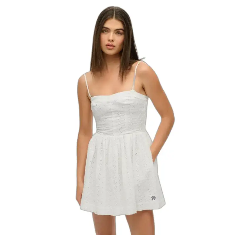 Vestito caraco corto ricamato donna Superdry