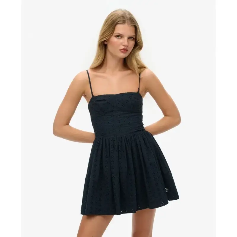 Vestito caraco corto ricamato donna Superdry