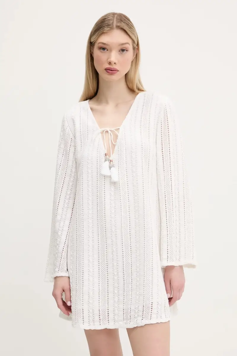 vestito in cotone colore beige W8011933A-71D