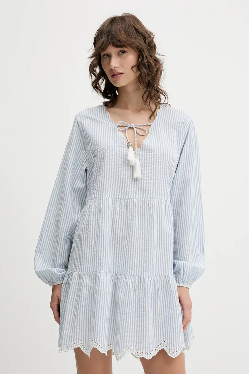 vestito in cotone colore blu W8011914A-2U7