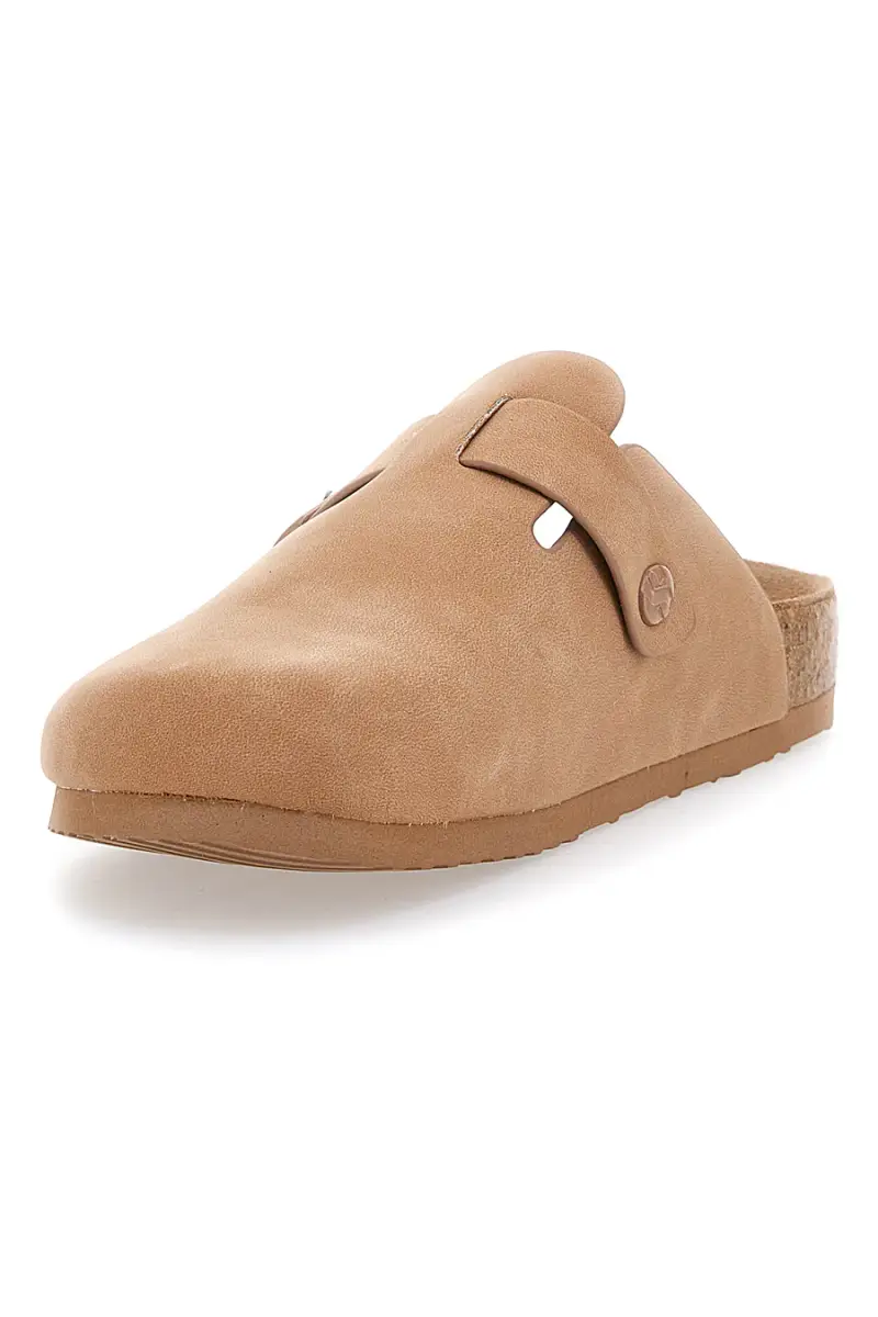 Ciabatte beige con fibbia e sottopiede in vera pelle Superga S11U700 [BEIGE] miniatura 3