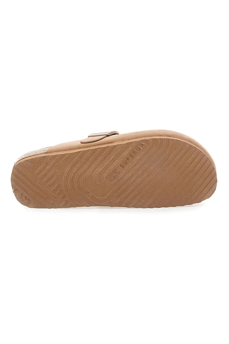 Ciabatte beige con fibbia e sottopiede in vera pelle Superga S11U700 [BEIGE] miniatura 5