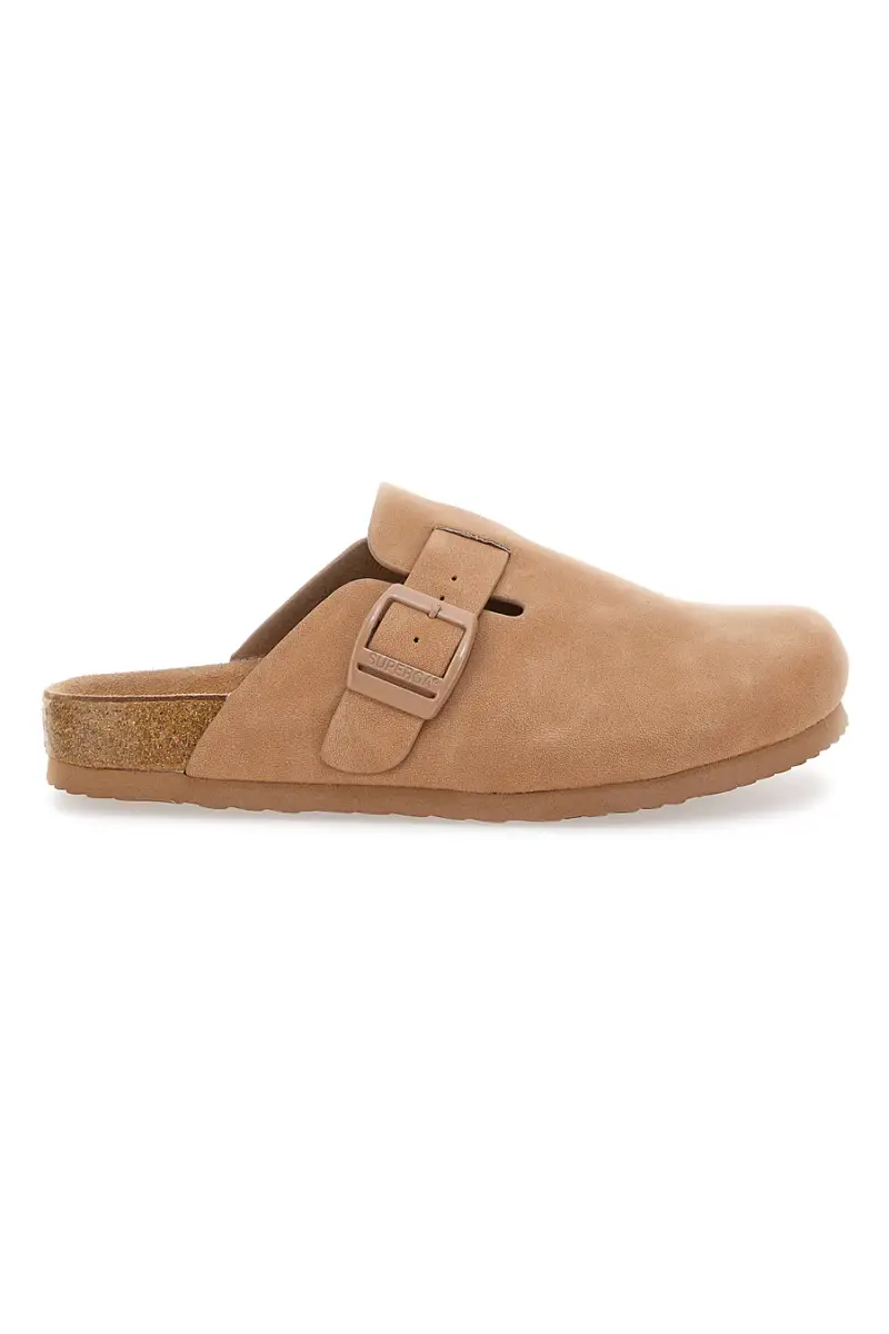 Ciabatte beige con fibbia e sottopiede in vera pelle Superga S11U700 [BEIGE]