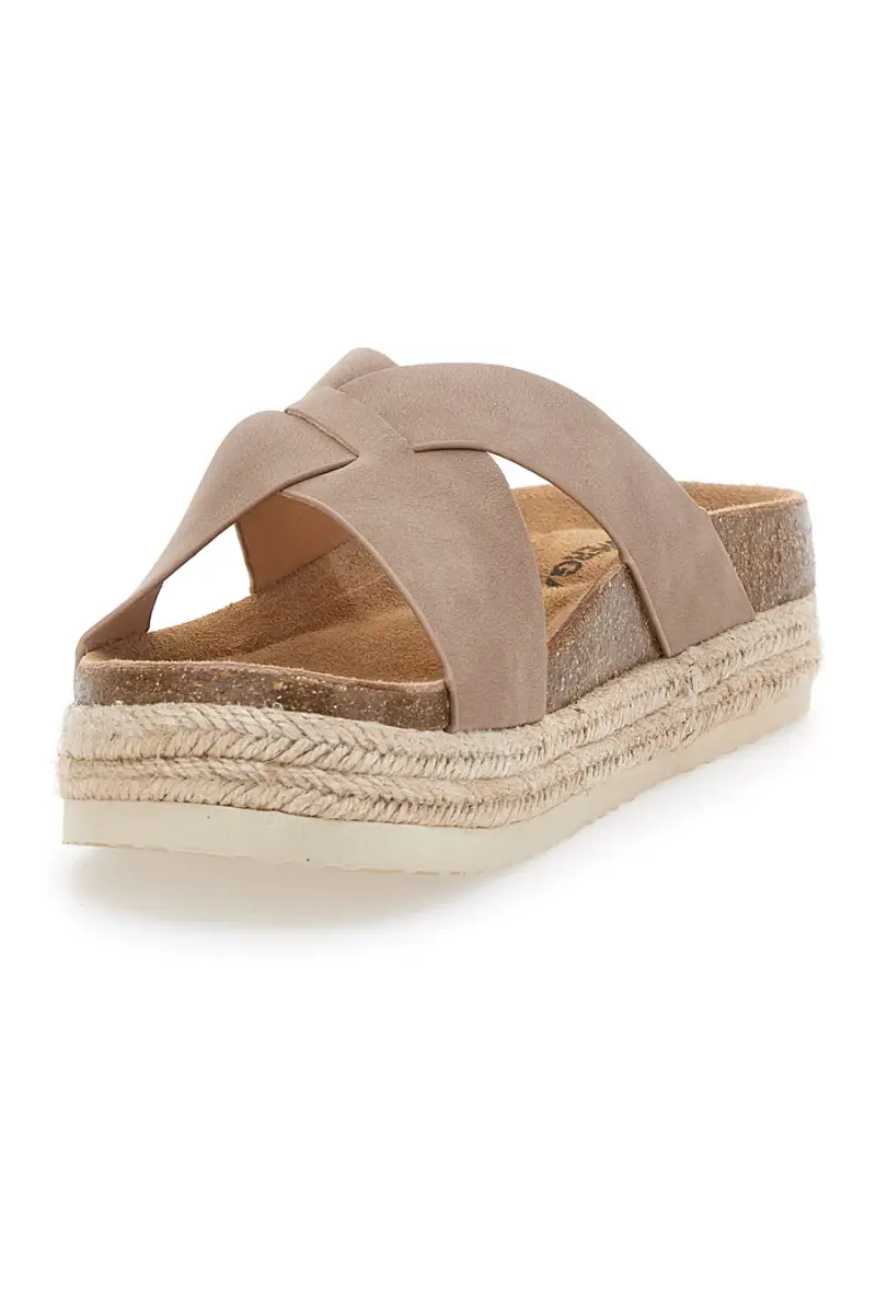 Ciabatte Beige Fasce Incrociate Sottopiede in Pelle Superga S11Y281 [BEIGE] miniatura 3