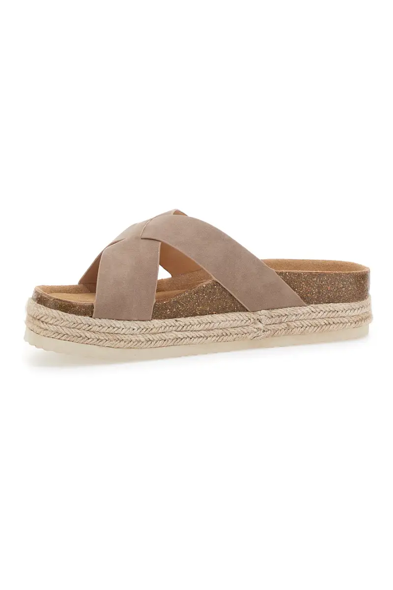Ciabatte Beige Fasce Incrociate Sottopiede in Pelle Superga S11Y281 [BEIGE] miniatura 4