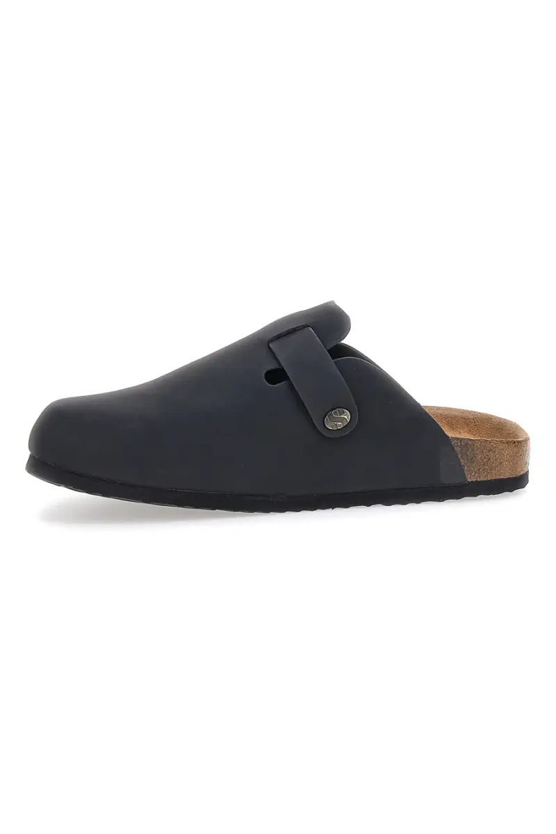 Ciabatte nere con fibbia e sottopiede in vera pelle Superga S11U700 [NERO] miniatura 4