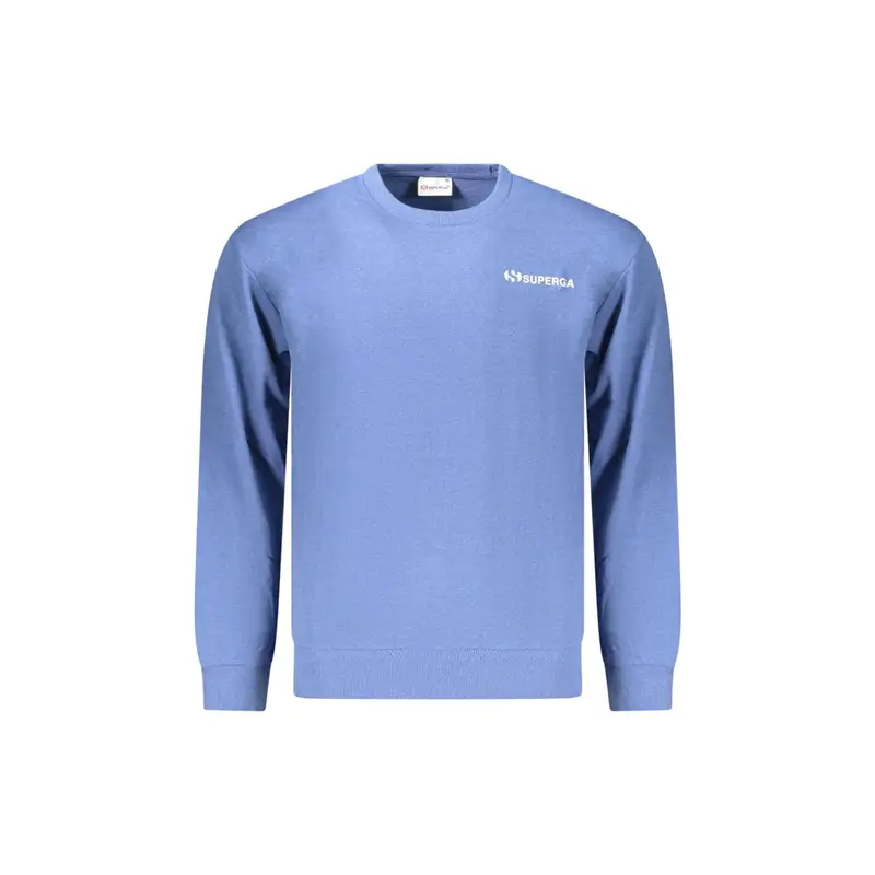 Felpa Maniche Lunghe Uomo Azzurra Stampa Azzurro