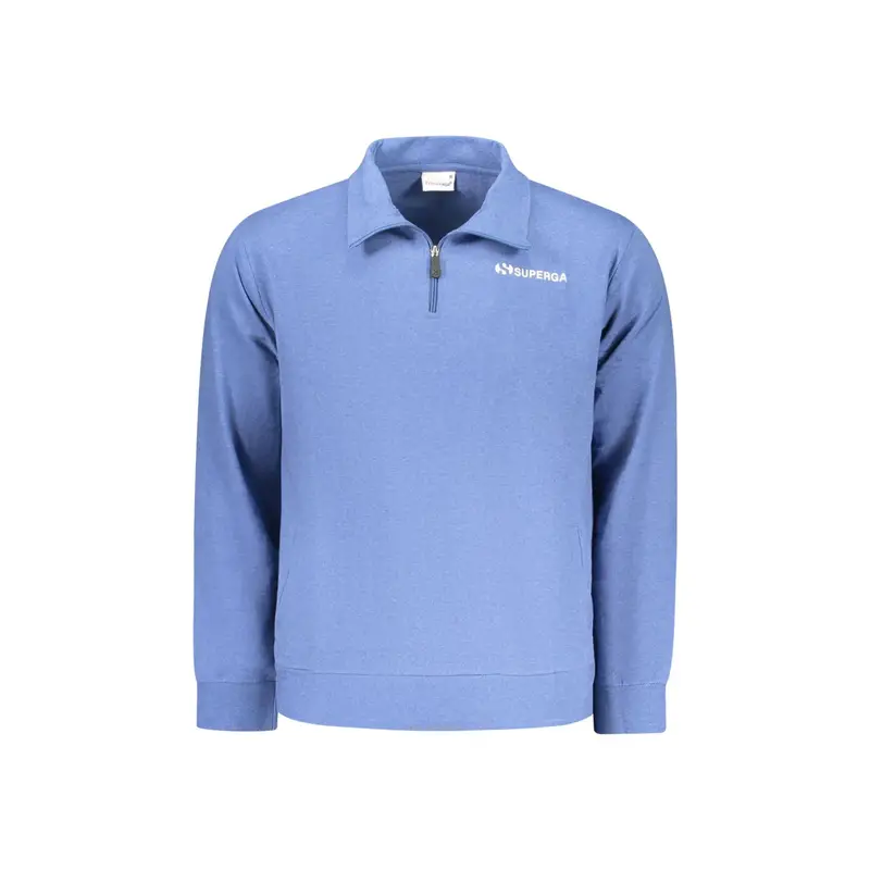 Felpa Maniche Lunghe Uomo Azzurra Stampa Azzurro