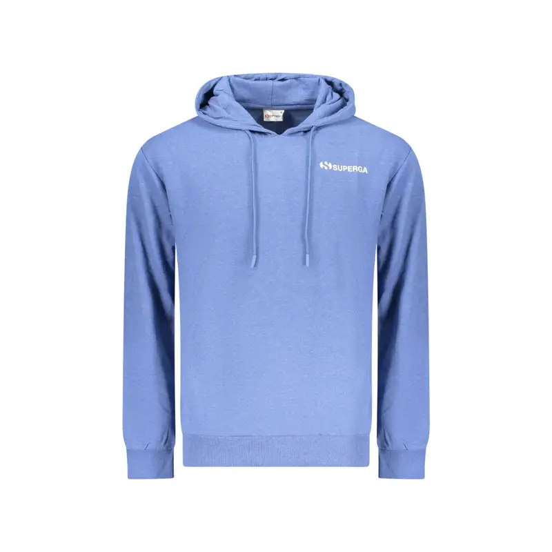 Felpa Maniche Lunghe Uomo Azzurra Stampa Logo Azzurro