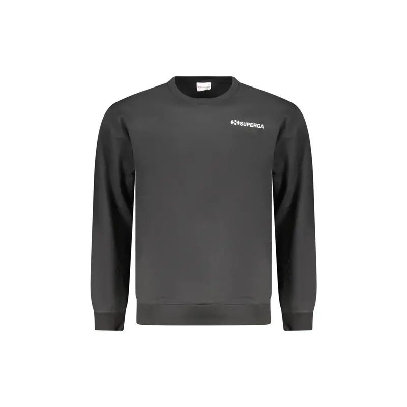 Felpa Maniche Lunghe Uomo Nera Stampa Logo Nero